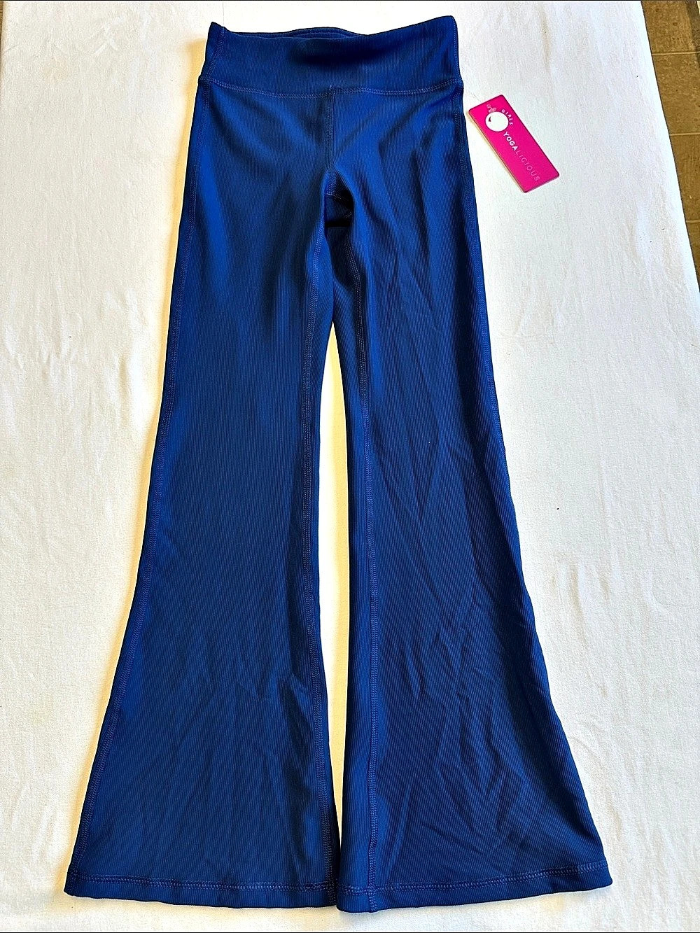 Yogalicious Girls Flare Leg Athletic Pants in Blue Size S (7-8) NWT
